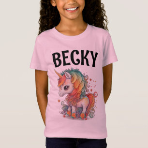 UNICORN PERSONALISIERTES NIEDLICHES CUSTOM GIRLST- T-Shirt