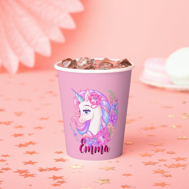 unicorn & personalize your name pappbecher (Insitu)
