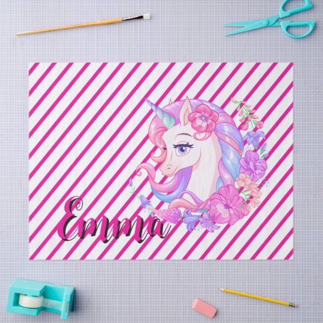 unicorn & personalize your name seidenpapier (Basteln)