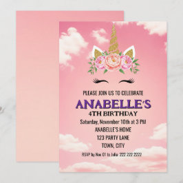 Unicorn Personalized Magical Birthday Invitation   Einladung