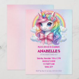 Unicorn Personalized Magical Birthday Invitation   Einladung