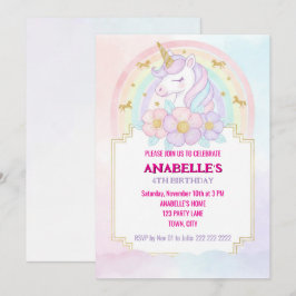 Unicorn Personalized Magical Birthday Invitation   Einladung
