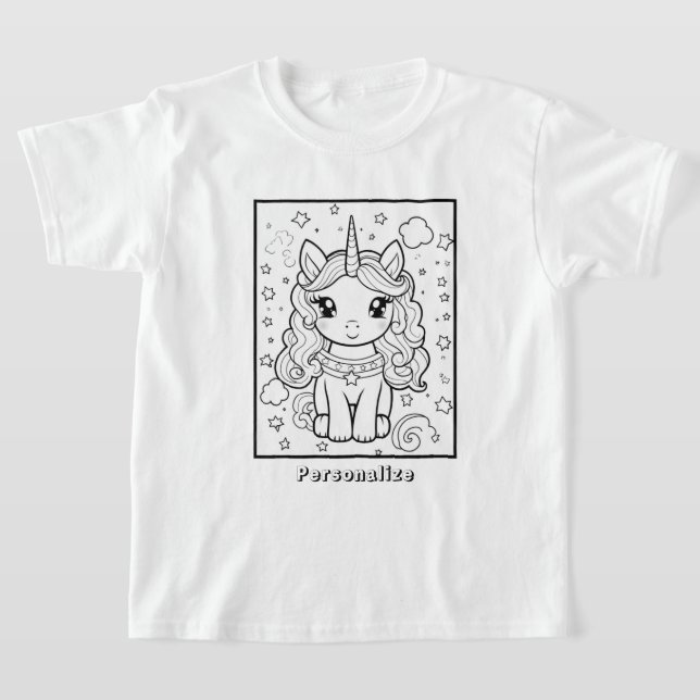 Unicorn Pferd Personalisiert Wearable Art T-Shirt (Ablage )