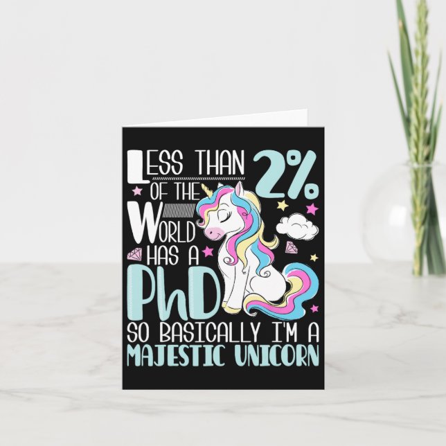 Unicorn - Phd Graduate Doktortitel Abschluss Dokto Karte (Vorderseite)