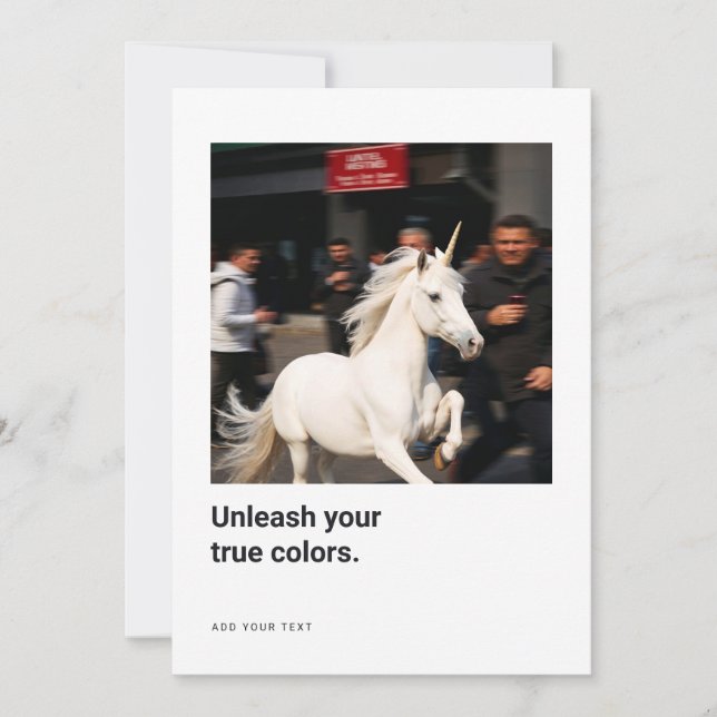 Unicorn Photo Encouragement Cards for creatives Dankeskarte (Vorderseite)
