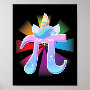 Unicorn Pi Day Mathematik Nerd T Shirt Geschenke f Poster