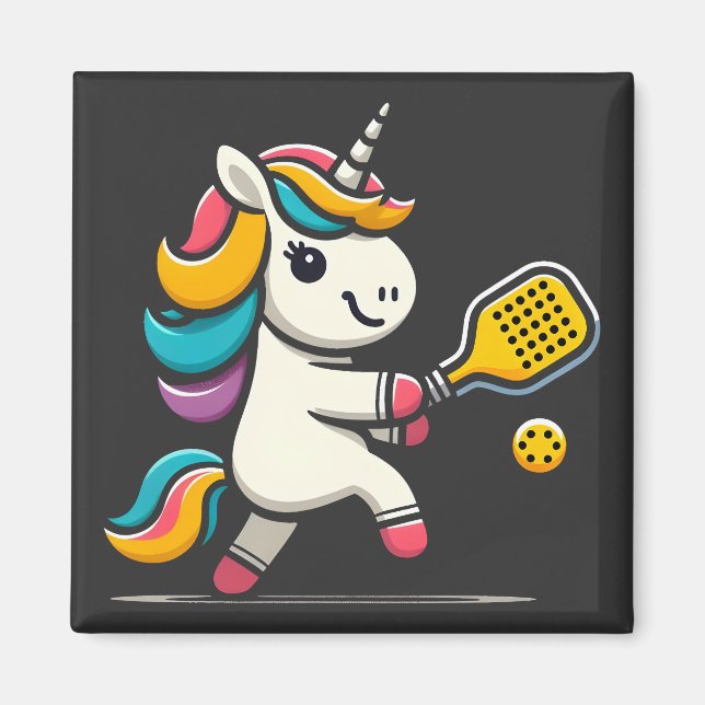 Unicorn Pickleball Spieler Lover Kinder Frauen Magnet (Vorne)