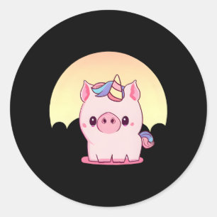 Unicorn Pig verzaubert Piggicorn Runder Aufkleber