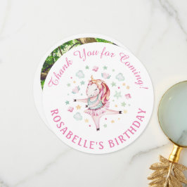 Unicorn Pink Ballerina Geburtstagsparty Danke