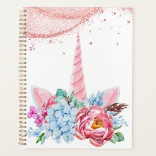 UNICORN PINK FLORAL ZURÜCK IN DIE SCHULE PLANER