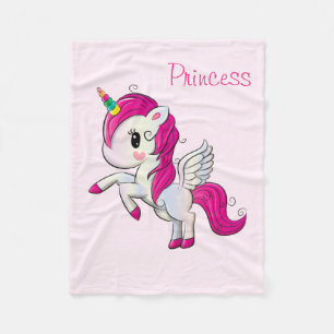 Unicorn Pink Girly Fleecedecke