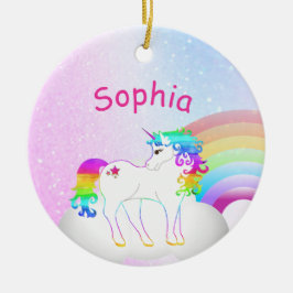  Unicorn Pink Glitzer Foto Niedlich Girl Keramik Ornament