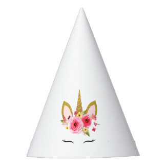 Unicorn Pink Gold Geburtstagsparty Partyhütchen