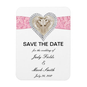 Unicorn Pink Lace Save the Date Magnet