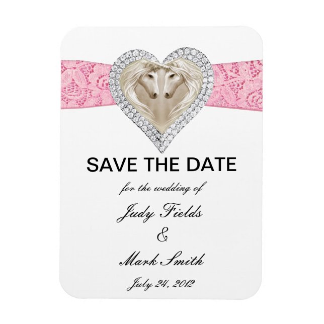 Unicorn Pink Lace Save the Date Magnet (Vertikal)