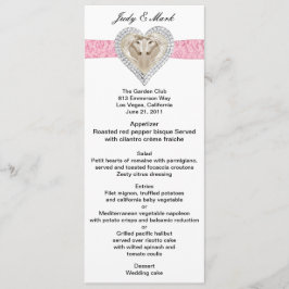 Unicorn Pink Lace Wedding Menu Card Menükarte