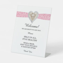 Unicorn Pink Lace Wedding Safety Sockelschild