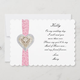 Unicorn Pink Lace Wedding Trauzeugin Card Einladung
