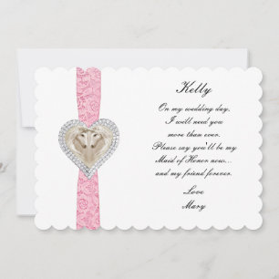 Unicorn Pink Lace Wedding Trauzeugin Card Einladung