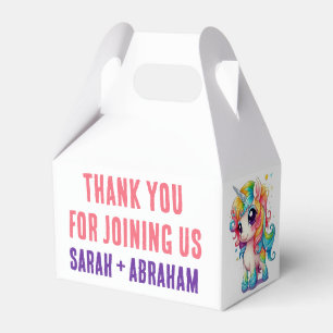 Unicorn Pink Lila Rainbow Whimsical Wedding Geschenkschachtel