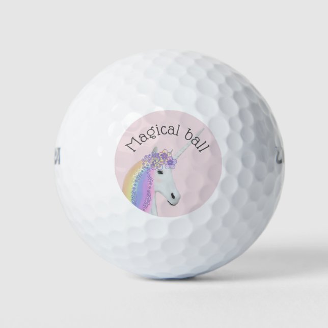 Unicorn Pink Magical Women's Golf Balls Golfball (Vorderseite)