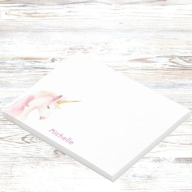 Unicorn, pinkfarbenes Mädchen Post-it Klebezettel (Von Creator hochgeladen)
