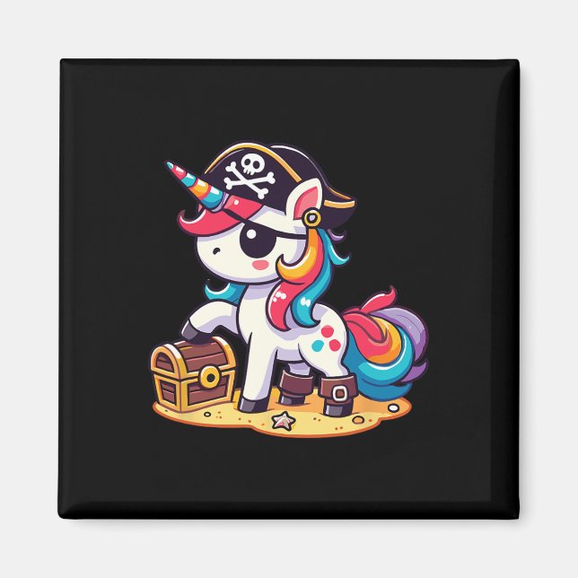 Unicorn Pirate Costume Halloween Magnet (Vorne)