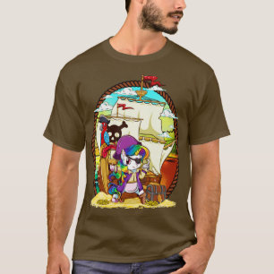 Unicorn Pirate Party Magical Ship Niedlich Girly T-Shirt