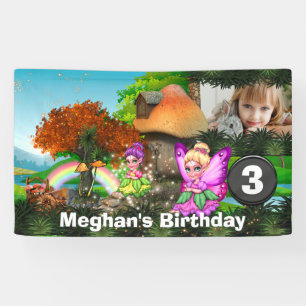 Unicorn pixie regenbogen fantasy woodland Foto Banner