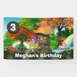 Unicorn pixie regenbogen fantasy woodland jung banner