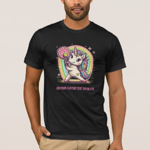 Unicorn Playing Pickleballer Sportüberlagerung T-Shirt