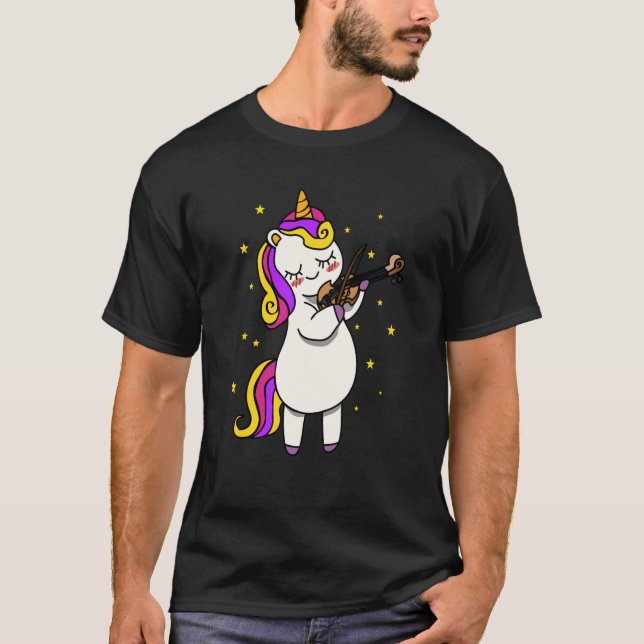 Unicorn Playing Violin Magical Violinist Unicorn T-Shirt (Vorderseite)