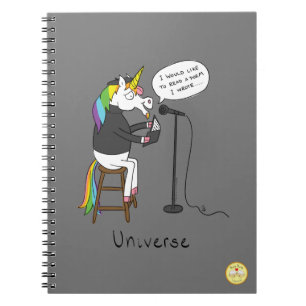 Unicorn Poetry Poet Funny Notizblock