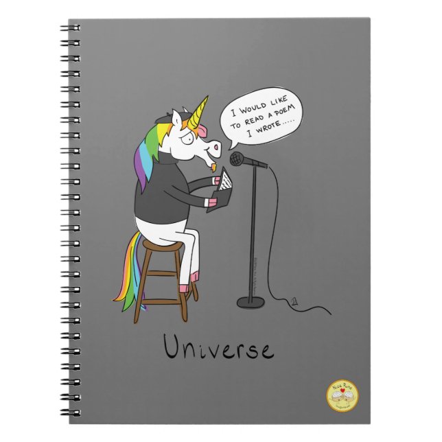 Unicorn Poetry Poet Funny Notizblock (Vorderseite)