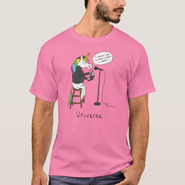 Unicorn Poetry Poet Funny T-Shirt (Vorderseite)