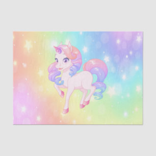 Unicorn Pony Pastel Rainbow Stars Decoupage Seidenpapier