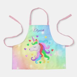 Unicorn Pony Rainbow Stars Pastel Girly Magical Schürze