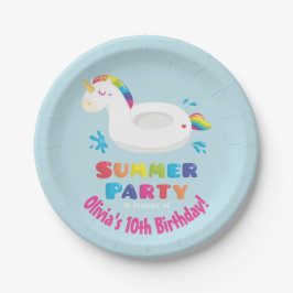Unicorn Pool Float Sommer Geburtstagsparty Supplie Pappteller