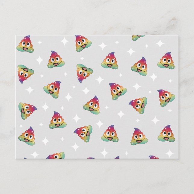 Unicorn poop colorful pattern postkarte (Vorderseite)