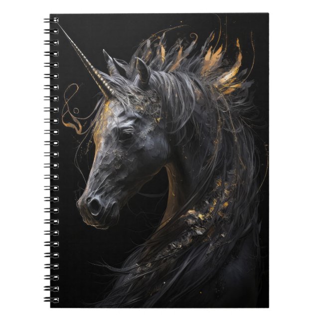 Unicorn Portrait Fantastische Natur Notizblock (Vorderseite)