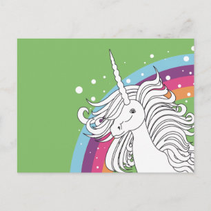 UNICORN POSTCARD GREEN POSTKARTE