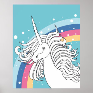 UNICORN POSTER BLUE