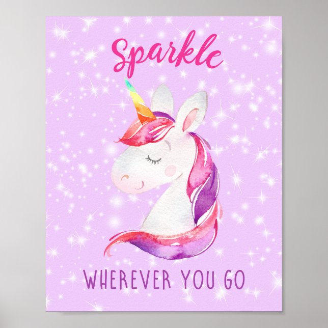 Unicorn Poster Prints (Sparkle wohin du gehst) (Vorne)
