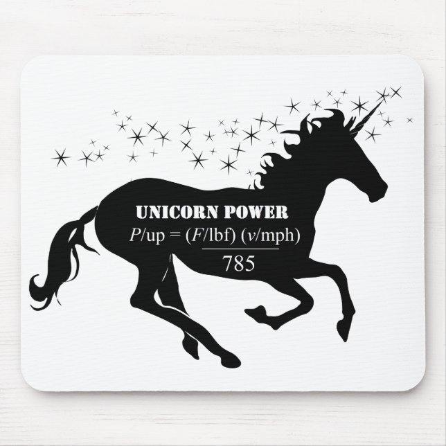 Unicorn Power Fake Math Formel Funny Mousepad (Vorne)