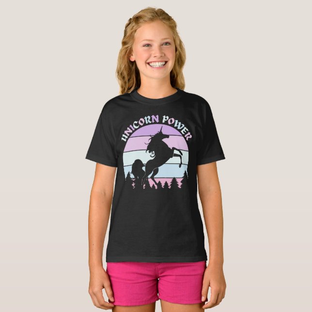 Unicorn Power Fun Kinder T - Shirt (Vorne ganz)
