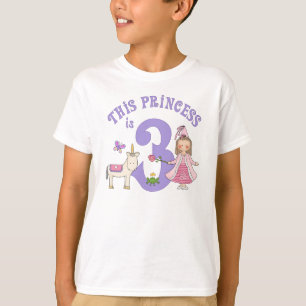Unicorn Princess 3. Geburtstag T-Shirt