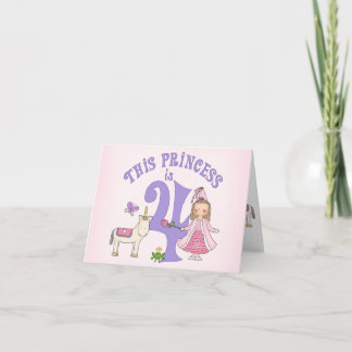 Unicorn Princess 4. Geburtstagsfeier Einladung