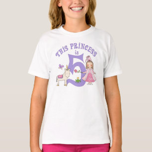 Unicorn Princess 5. Geburtstag T-Shirt