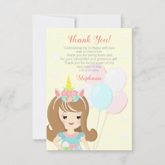 Unicorn Princess Danke-Karte Einladung