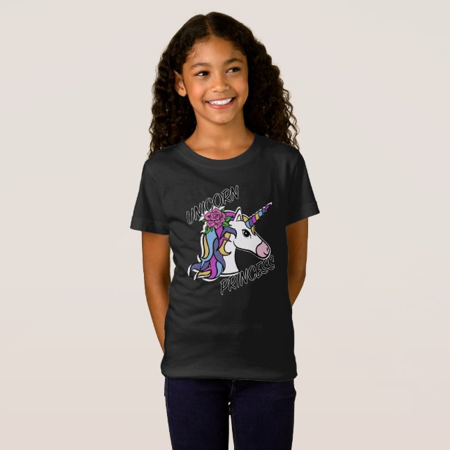 Unicorn Princess Design - Girls' Fine Jersey T-Shi T-Shirt (Vorne ganz)